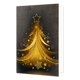Kerstboom - Formaat: Standaard - Vorm: Staand - Kerstkaart - Op deze kerstkaart staat een gouden kerstboom op een zwarte achtergrond. - Snelwenskaart