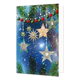 Kerststerren - Formaat: Standaard - Vorm: Staand - Kerstkaart - Op deze kerstkaart staat een slinger met kerstballen en sterren. - Snelwenskaart