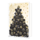 Kerstboom - Formaat: Standaard - Vorm: Staand - Kerstkaart - Op deze kerstkaart staat een kerstboom met kerstballen in de kleuren zwart, goud en wit. - Snelwenskaart