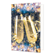 Champagne - Formaat: Standaard - Vorm: Staand - Kerstkaart - Op deze kerstkaart staan twee champagneglazen. - Snelwenskaart