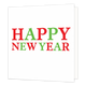Happy new year - Formaat: Groot - Vorm: Vierkant - Kerstkaart - Op deze kerstkaart staat de tekst: "Happy new year". - Snelwenskaart