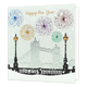 Happy new year - Formaat: Groot - Vorm: Vierkant - Kerstkaart - Op deze kerstkaart staat de Tower Bridge in London met vuurwerk en de tekst: "Happy new year". - Snelwenskaart