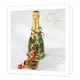 Happy new year - Formaat: Groot - Vorm: Vierkant - Kerstkaart - Op deze kerstkaart staat een fles champagne in de sneeuw met de tekst: "Happy new year". - Snelwenskaart