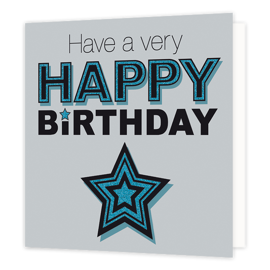 XL kaart - Have a very happy birthday - Formaat: Groot - Vorm: Vierkant - Verjaardagskaart - Op deze wenskaart staat de tekst: "Have a very happy birthday". - Snelwenskaart