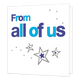 XL kaart - From all of us - Formaat: Groot - Vorm: Vierkant - Denken aan kaart - Op deze wenskaart staat de tekst: "From all of us". - Snelwenskaart