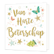 XL kaart - Van harte beterschap - Formaat: Groot - Vorm: Vierkant - Beterschapskaart - Op deze wenskaart staan sterren, vlinders en druiven met in het midden de tekst: "Van harte beterschap". - Snelwenskaart