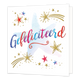 XL kaart - Gefeliciteerd - Formaat: Groot - Vorm: Vierkant - Felicitatiekaart - Op deze wenskaart staat de tekst: "Gefeliciteerd". - Snelwenskaart