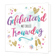 XL kaart - Gefeliciteerd met jullie trouwdag - Formaat: Groot - Vorm: Vierkant - Huwelijkskaart - Op deze wenskaart staat een groot mintgroen hart met de tekst: "Gefeliciteerd met jullie trouwdag" en omringt door hartjes bloemen en champagneglazen. - Snelwenskaart