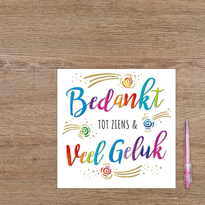 XL kaart - Bedankt tot ziens