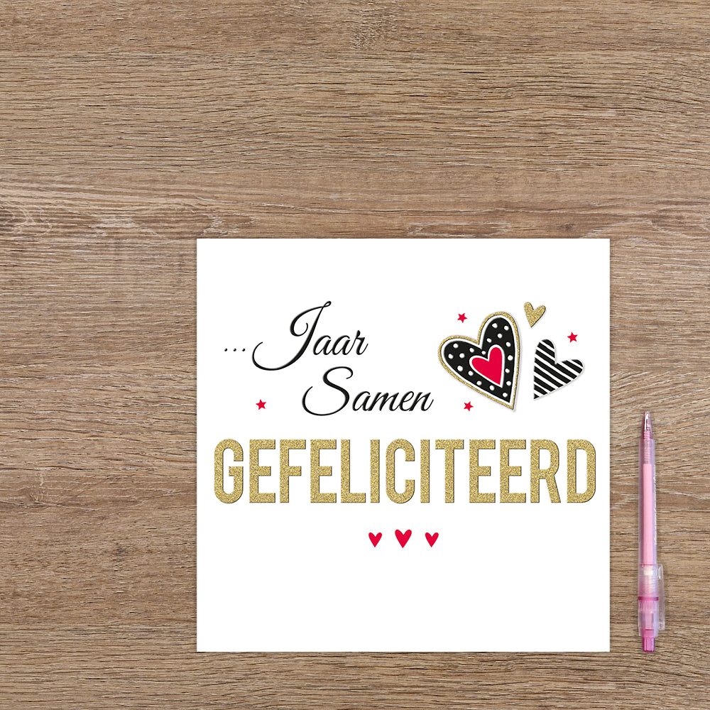 XL kaart - Jaar samen gefeliciteerd