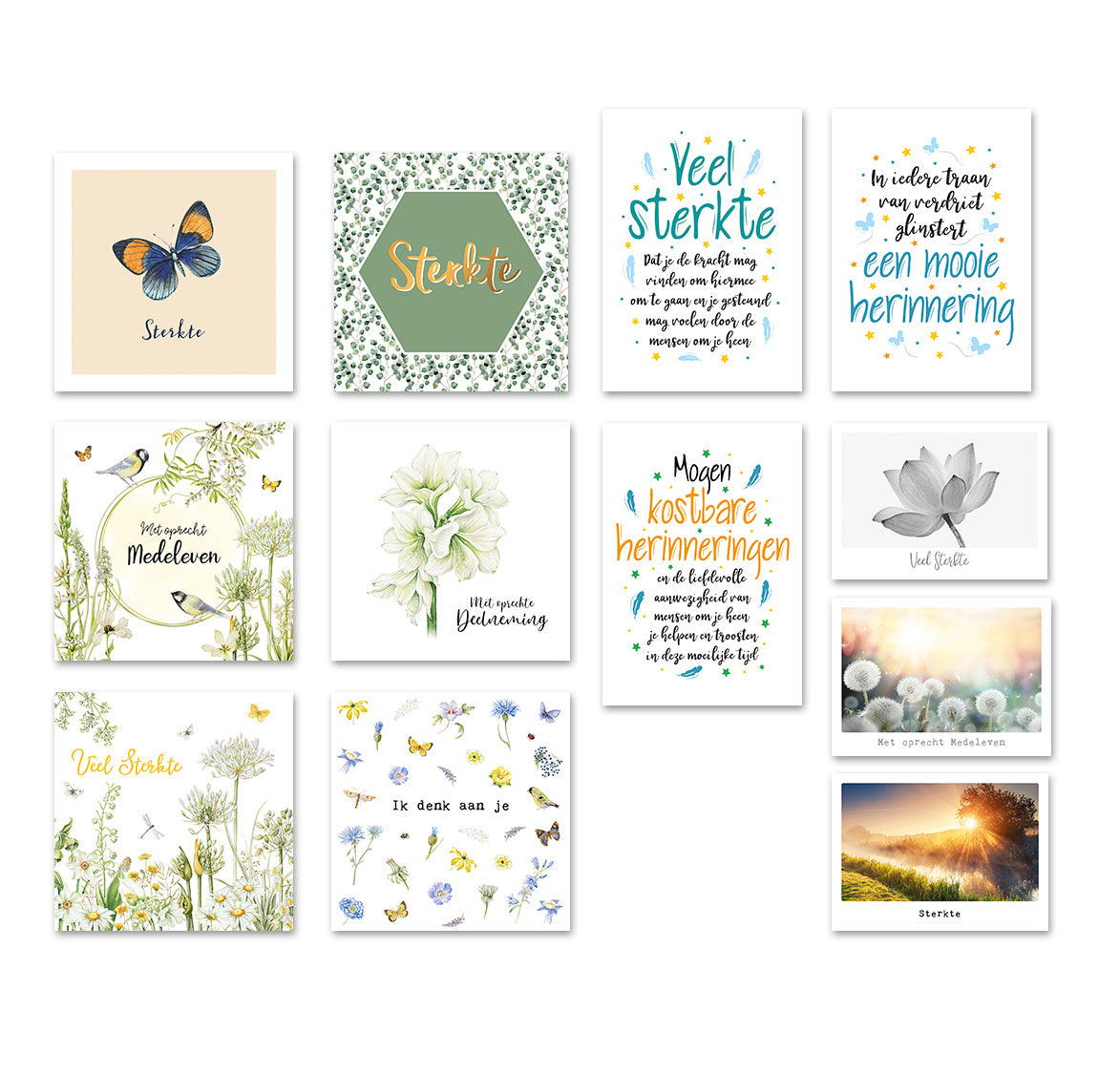 Wenskaartenset Ecocards condoleance - 12 stuks
