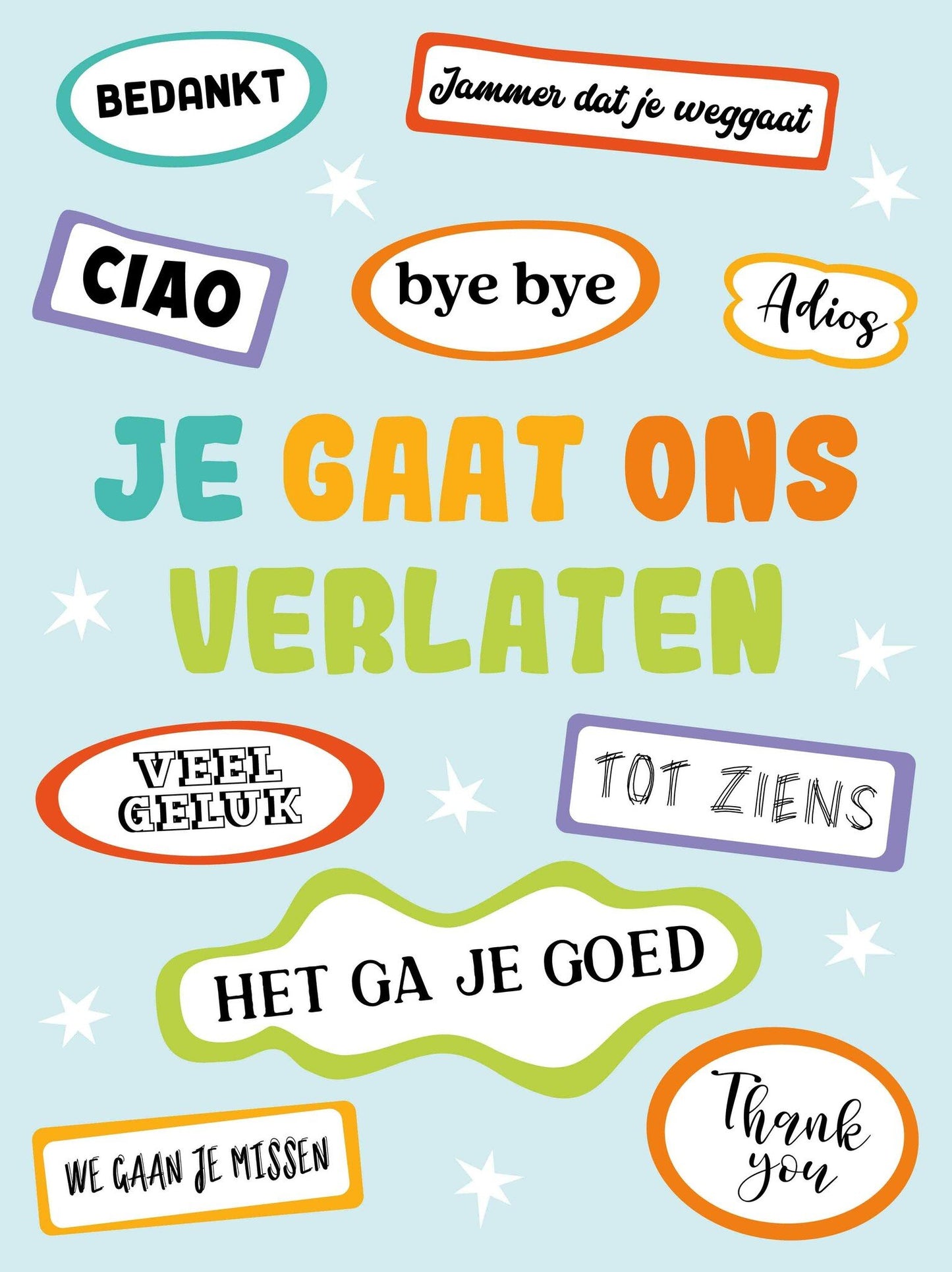 XL kaart - Je gaat ons verlaten