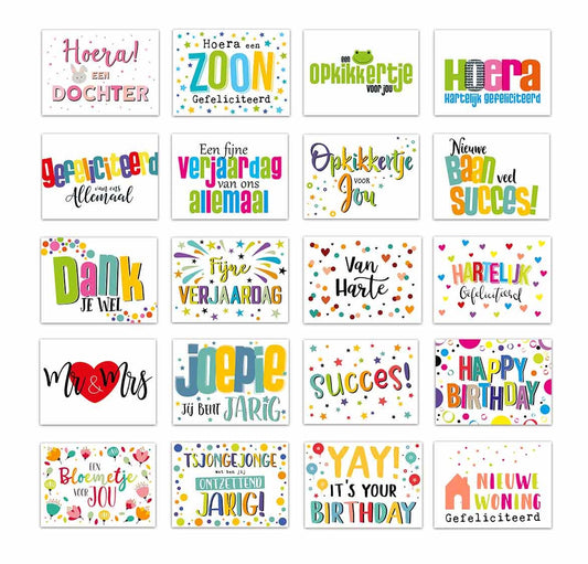 Wenskaartenset EyeCandy - 20 stuks