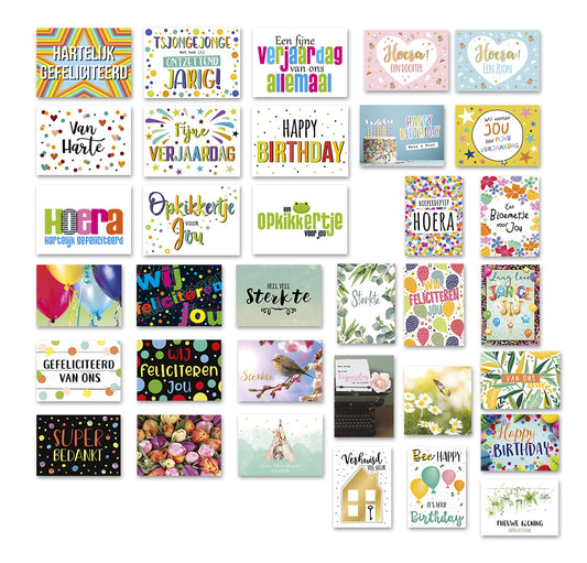 Wenskaartenset klein - 33 stuks