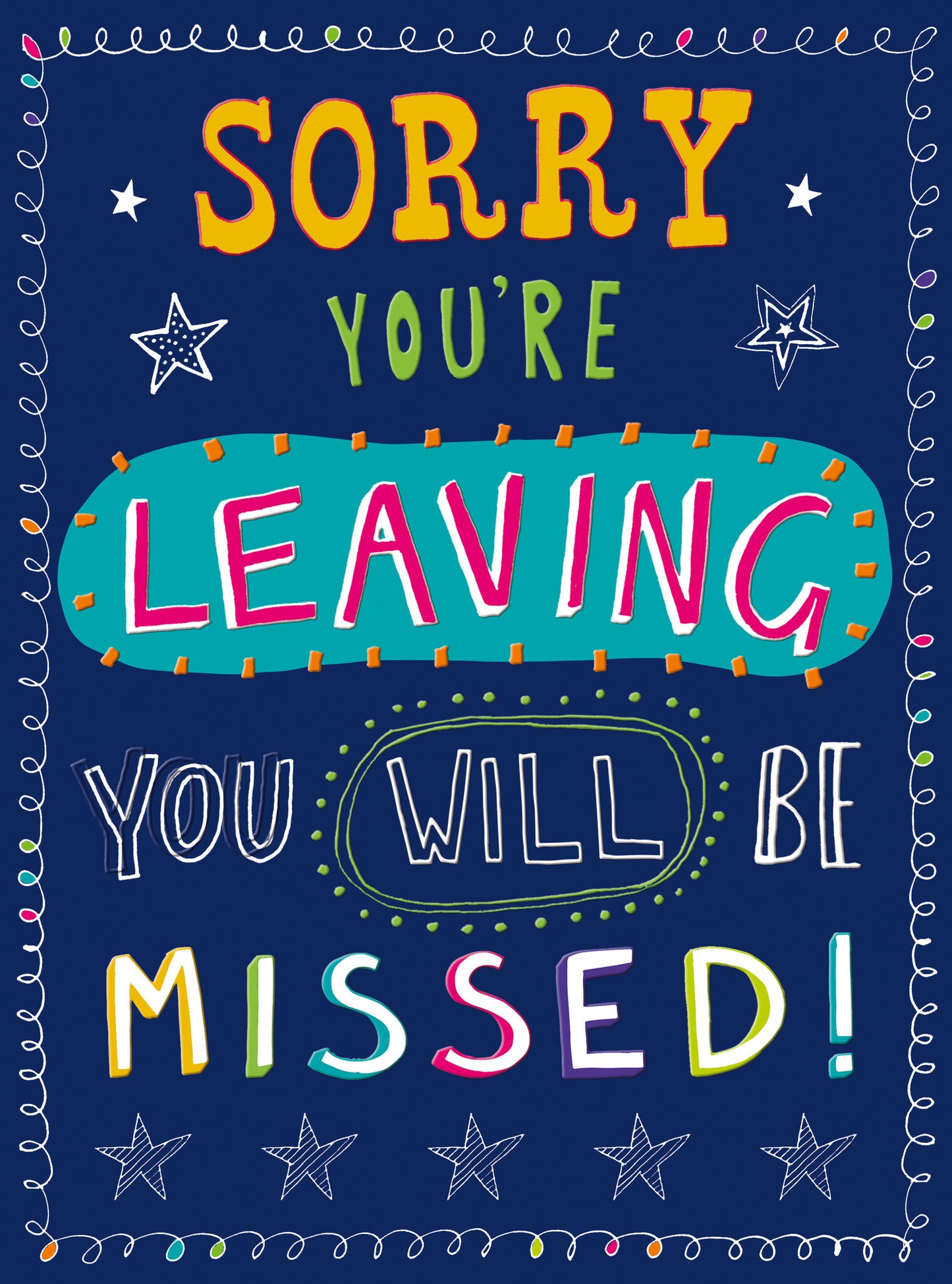 XL kaart - Sorry you're leaving you will be missed!