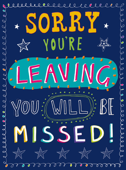 XL kaart - Sorry you're leaving you will be missed!