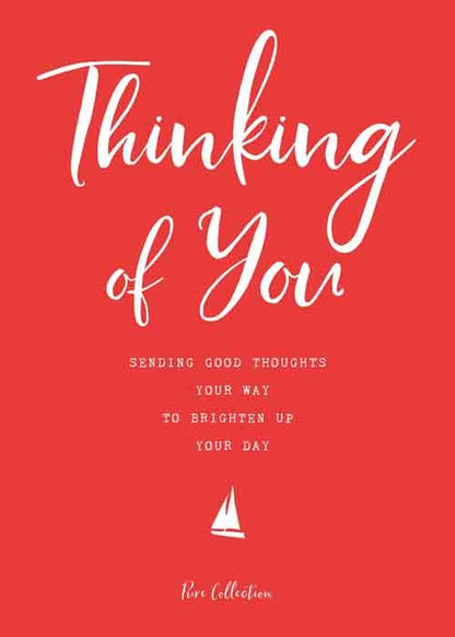 Op deze wenskaart staat de tekst: "Thinking of you sending good thoughts your way to brighten up your day".